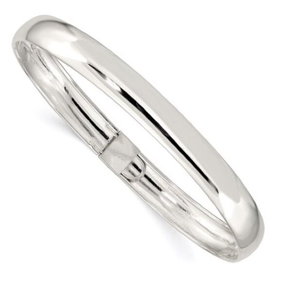 Sterling Silver 8mm Polished Flexible Bangle - Picture 4 of 4